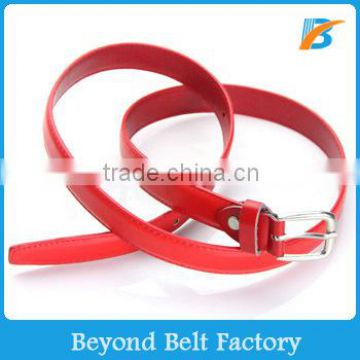 Women's Fashion Red Faux Leather Belt for Jeans in Stock