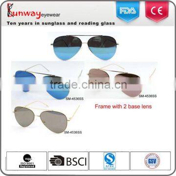 SM-4536SS wholesale Sunglasses 2016 fashion sunglasses mirror lens aviator sunglasses popular promotion