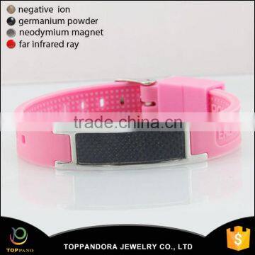 New arrival fashion silicone rubber bracelet wholesale top quality customized silicone power magnetic bracelet