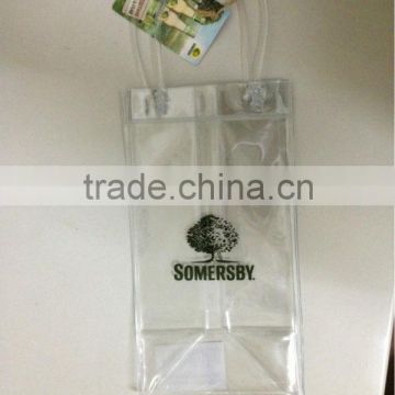 Transparent clear pvc plastic wine cooler ice bags