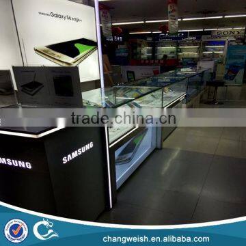 glass store mobile phone display showcase for shop