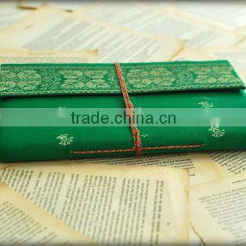 Green handmade padded engraved diary and journals