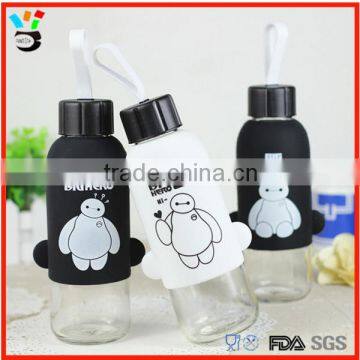 small mini glass water bottle custom silicone