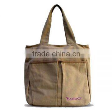 Black Beach Tote Bag Printed Cotton Bag Canvas Bag With Leather Handle