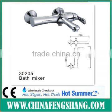 Washroom faucet mirror finish water tap mixer with divertor