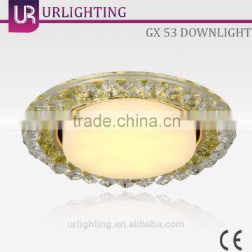 6W LED Glass Light ,Ceiling Light Yellow Gold with Chrome GX 53