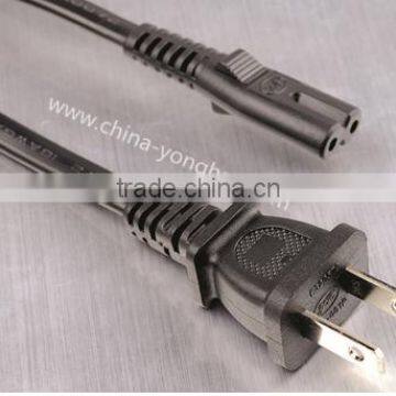Male with female ac power plug UL approve 2-Prong AC Power Cord Cable Plug/