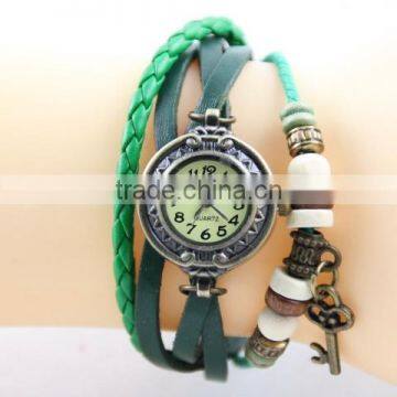 leather braided bracelet rope key vintage watch women relojes mujer