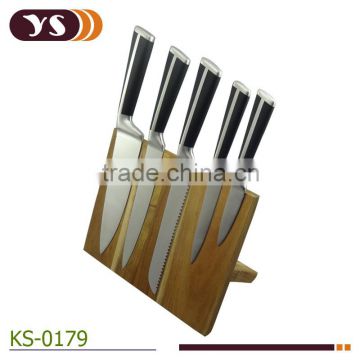 acacia wooden magnetic knife block and knife set