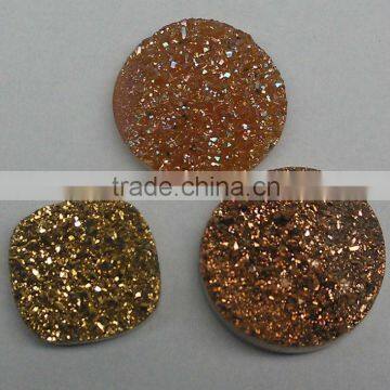 different size and shape agate druzy stone colors coated cabochons