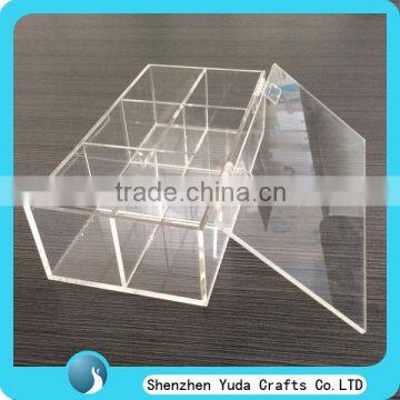 transparent acrylic compartment storage box clear acrylic hinge box for candy