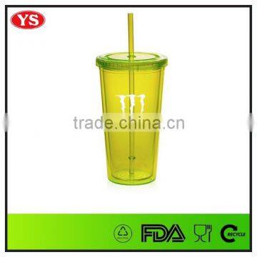 22oz Double Wall Custom Plastic Tumbler With Heat-transfer Printing Logo