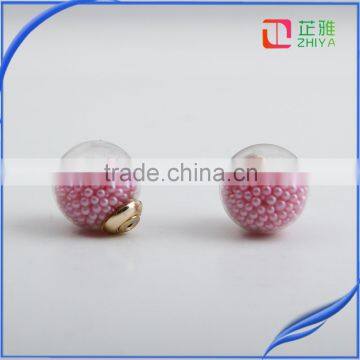 Trendy Ball Double Side Pearl Stud Earrings Glass Beads Elegant Sunflower Statement Earrings Summer Style Fashion Jewelry photo-2