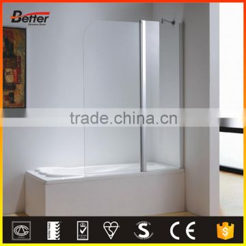 Tempered glass cheap double pivot bathtub shower door