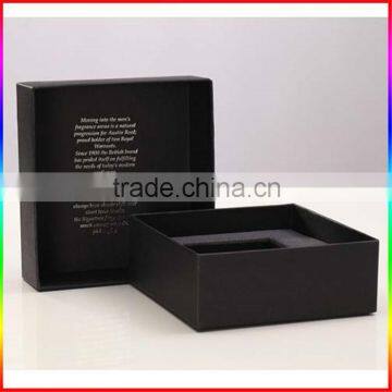 Custom Rigid Paperboard Paper black Square Box with black foam