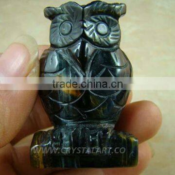 Tiger eye Carved Owl