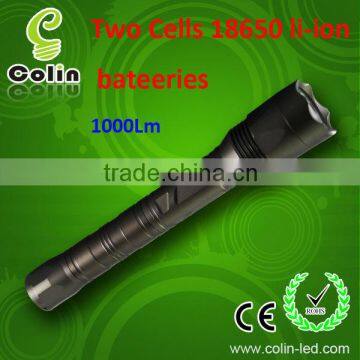 CREE XML U2 1000lm rechargeable small powerful led flashlight with direct charger and car charger