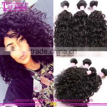 Top quality 7A grade raw indian curly hair natural color curly human hair extensions