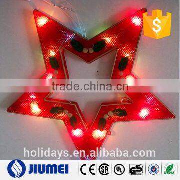 36cm green leaves christmas decoration light star