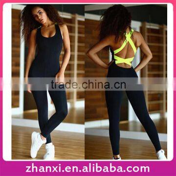 Wholesale women jumpsuits girls onesie fitness spandex sport slimming bodysuit