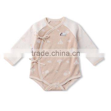 GOTS organic cotton baby clothes long sleeve newborn knitted baby jumpsuit