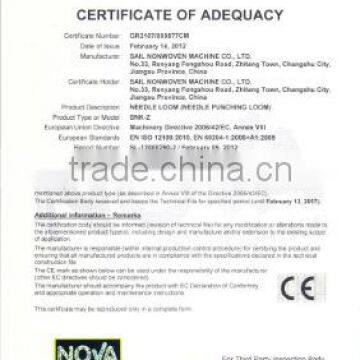 CERTIFICATE OF ADEQUACY