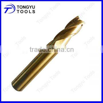DIN844 TIN Coated Straight shank HSS end mill with 4 flutes
