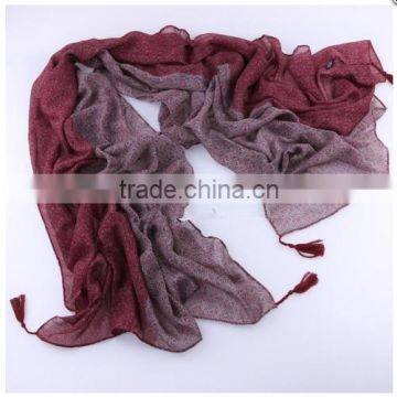 Fahion Spring Autumn Winter Voile Long Tassel Scarf