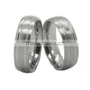 Fashion CZ Diamond Couple Rings for Men Women Stainless Steel Wedding Ring