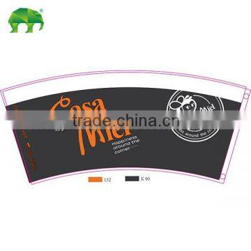 Customized Size Food Grade Disposable Single PE Coated Cup Paper