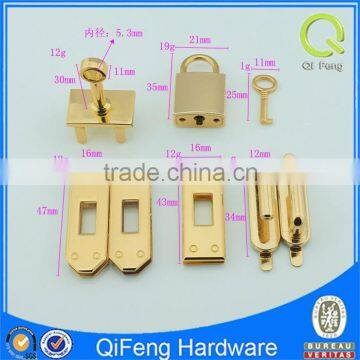 Qifeng Hardware 6pcs Zinc Alloy Handbag Accessories in Light Gold Color