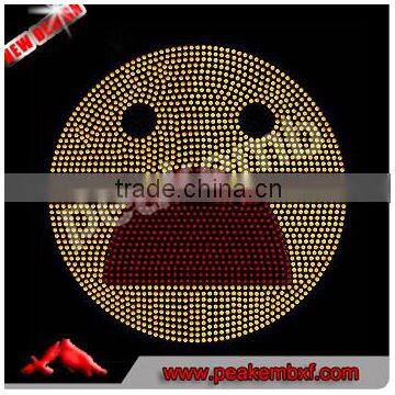 Wholesale Emoji Rhinestone Transfer Iron On Hotfix Motif For Kids T-shirt Customized Design