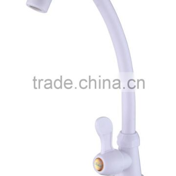 White plastic Single cold kitchen faucet