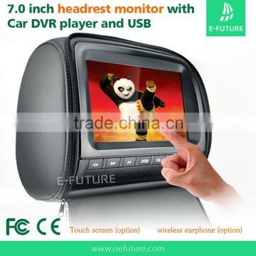7inch HD Digital Touch Screen Car Headrest Monitor DVD Play
