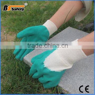 BSSAFETY Crinkle Finish blue latex palm coated gloves