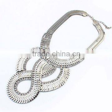 Hot new design china whole sale jewelry twist snake necklace jewelry silver snake chain necklace