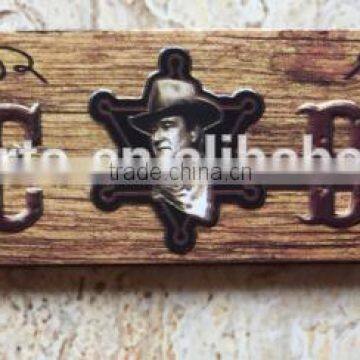 decorative embossed vintage metal fridge magnet