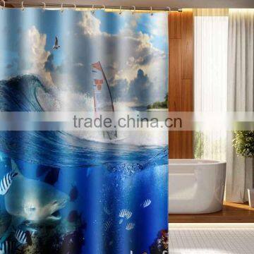 Photo Printed Blue Ocean Shower Curtain