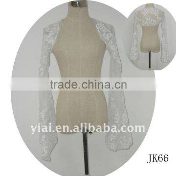 JK66 women Beaded Long sleeves wedding jacket