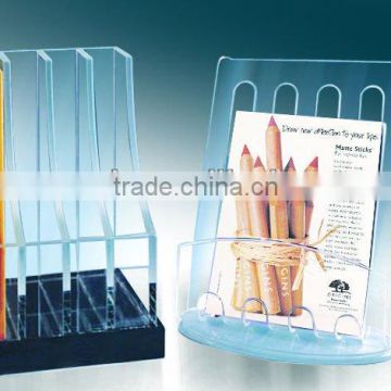 clear handmade acrylic standing A4 documents holder ,acrylic table organizer