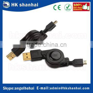 Hi-Speed USB 2.0 480 Mbps Mini Retractable Cable Reel Gold Plated Retractable Type a to Micro b Transfer Rate Sync Cable photo-2