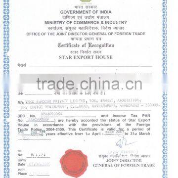 STAR EXPORT HOUSE CERTIFICATE