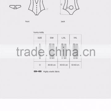 Sexy Lingerie Set - Bunny Costume: Teddy, Bow-tie Collar, Shirt Cuffs, Ears - Black photo-6