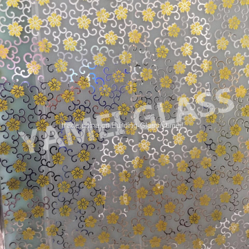 4mm colorful acid etched glass for decorative partition