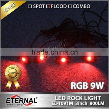 RGB wireless remote bluetooth controle LED rock light Jeep Wrangler offroad powersports flood light