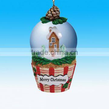 novelty polyresin/resin christmas water ball hanging snow globe for gifts