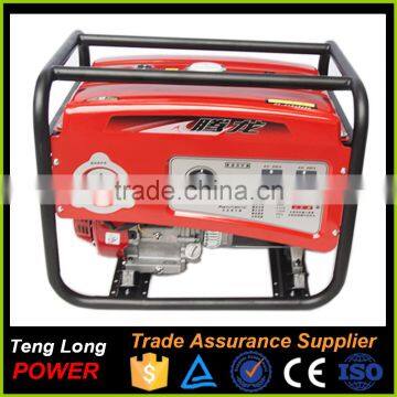 single cylinder gasoline fuel 5kva small generator for camping with price list for sale