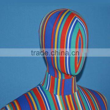 Articulated Male Dress Form With Half-Leg -- Striped Linen Mannequin photo-3