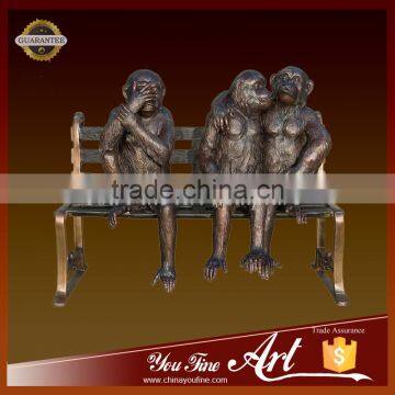 Garden Decorative Statue Bronze Monkey Statues on Beach photo-4