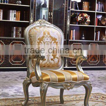 European Style Luxury Executive Office Desk, Classic Wood Carving Writing Table, Silver Foil Home Office Furniture (BF01-ML019) photo-6